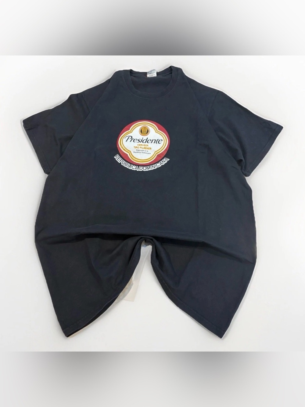 Vintage Presidente Cerveza T-shirt Size 2XL Beer Promo Tee Black 90s Shirt